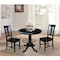 International Concepts Round 36 in Round Extension Dining Table with 2 San Remo Chairs, Black, 36 in W, 48 in L, 28.9 in H K46-36RXT-C10-2 - alternate 2